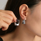 Minimalist Chunky Dome Hoop Earrings