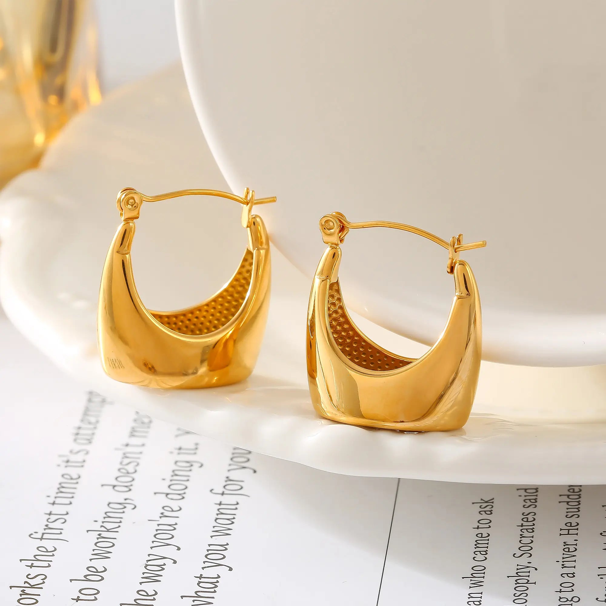 Minimalist Chunky Dome Hoop Earrings