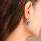 Minimalist Leaf Heart Stud Earrings