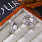 Vintage Orb Pavé Pearl Statement Ring