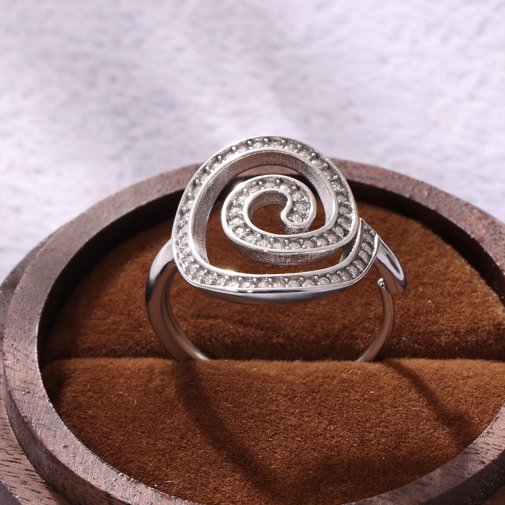 Onivan Sculptural Swirl CZ Bypass Ring