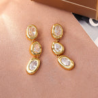 French Vintage Zircon Drop Earrings