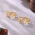 French Enamel Olive Leaf Vine Ring