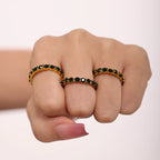 Vintage Bezel Emerald Green Gemstone Ring