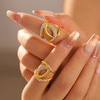 Vintage Interlocking Pave Loop Ring