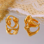 Vintage Sculptural Hollow Teardrop Open Ring