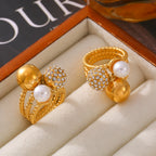 Vintage Orb Pavé Pearl Statement Ring