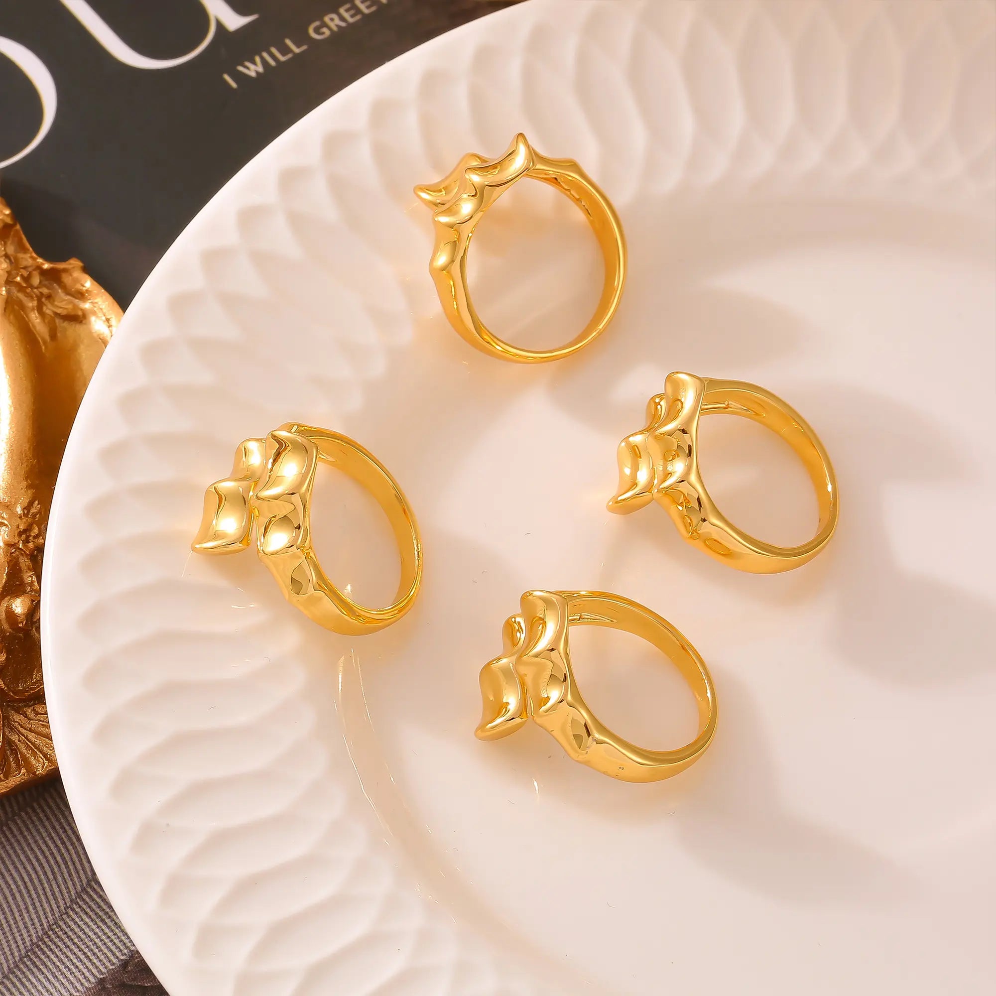 Vintage Molten Metal Irregular Open Ring