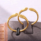 Sculptural Hugging Hands Open Ring
