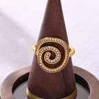 Onivan Sculptural Swirl CZ Bypass Ring