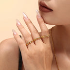 Double Layer Sparkly CZ Adjustable Ring