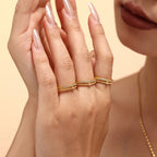 Double Layer Sparkly CZ Adjustable Ring