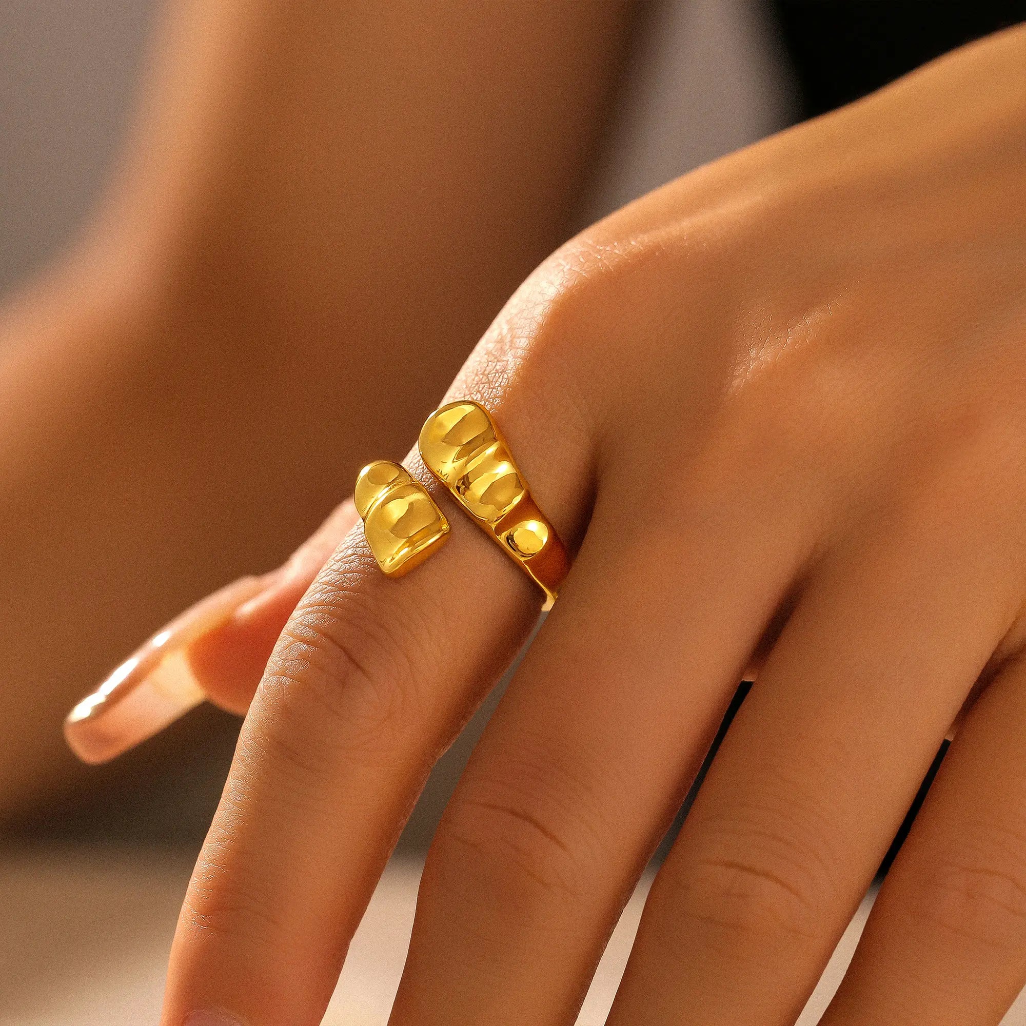 Vintage Molten Metal Irregular Open Ring