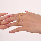 Sculptural Hugging Hands Open Ring