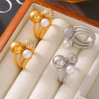 Vintage Orb Pavé Pearl Statement Ring