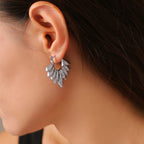 Minimalist Hollow Leaf Hoop Earrings