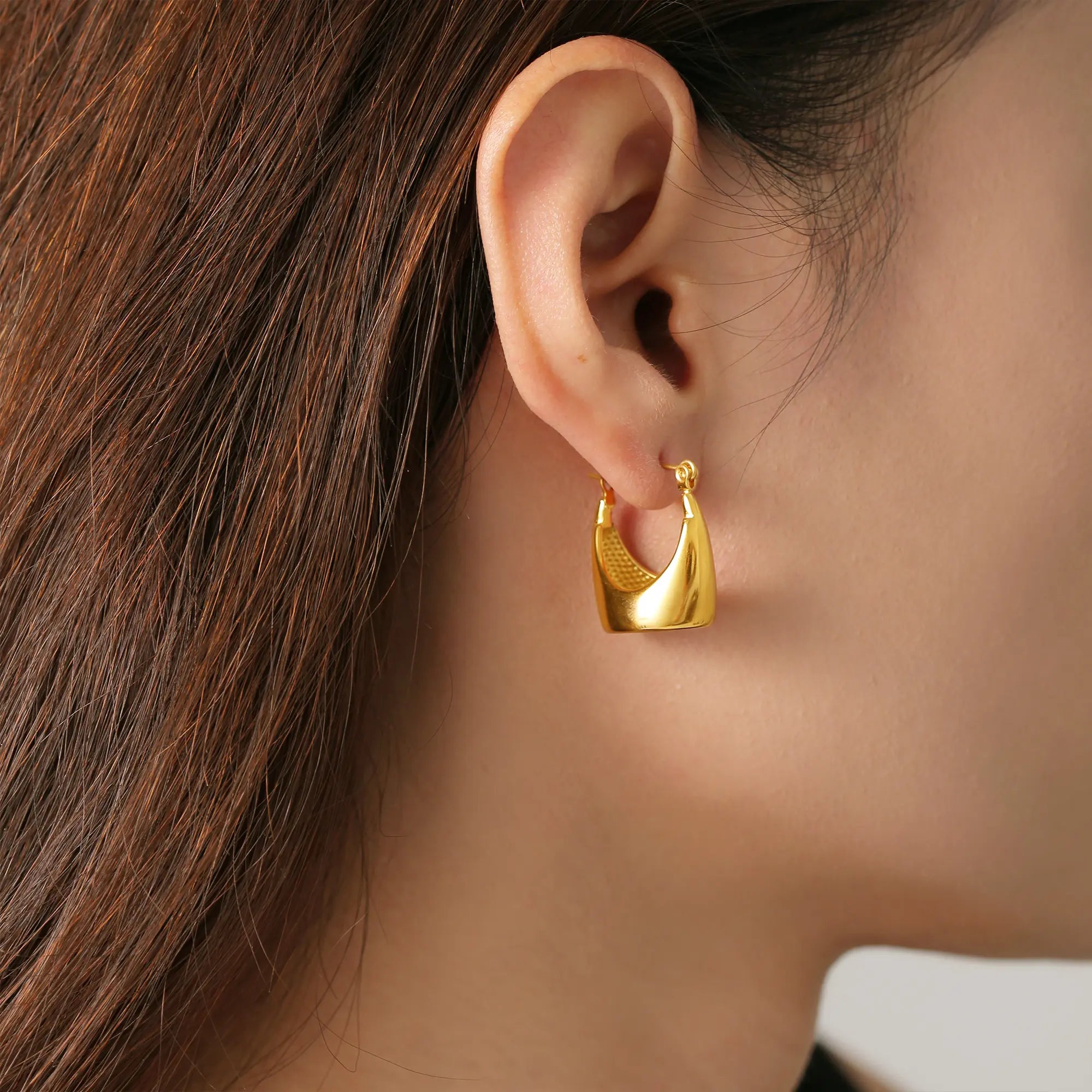 Minimalist Chunky Dome Hoop Earrings