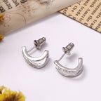 Minimalist Double Row C-Shape Hoop Earrings