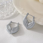 Minimalist Leaf Heart Stud Earrings