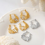 Irregular Molten Shell Hoop Earrings