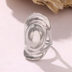 Vintage Sculptural Wavy Straw Hat Statement Ring