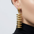 Chunky Metallic Beaded Drop Earrings
