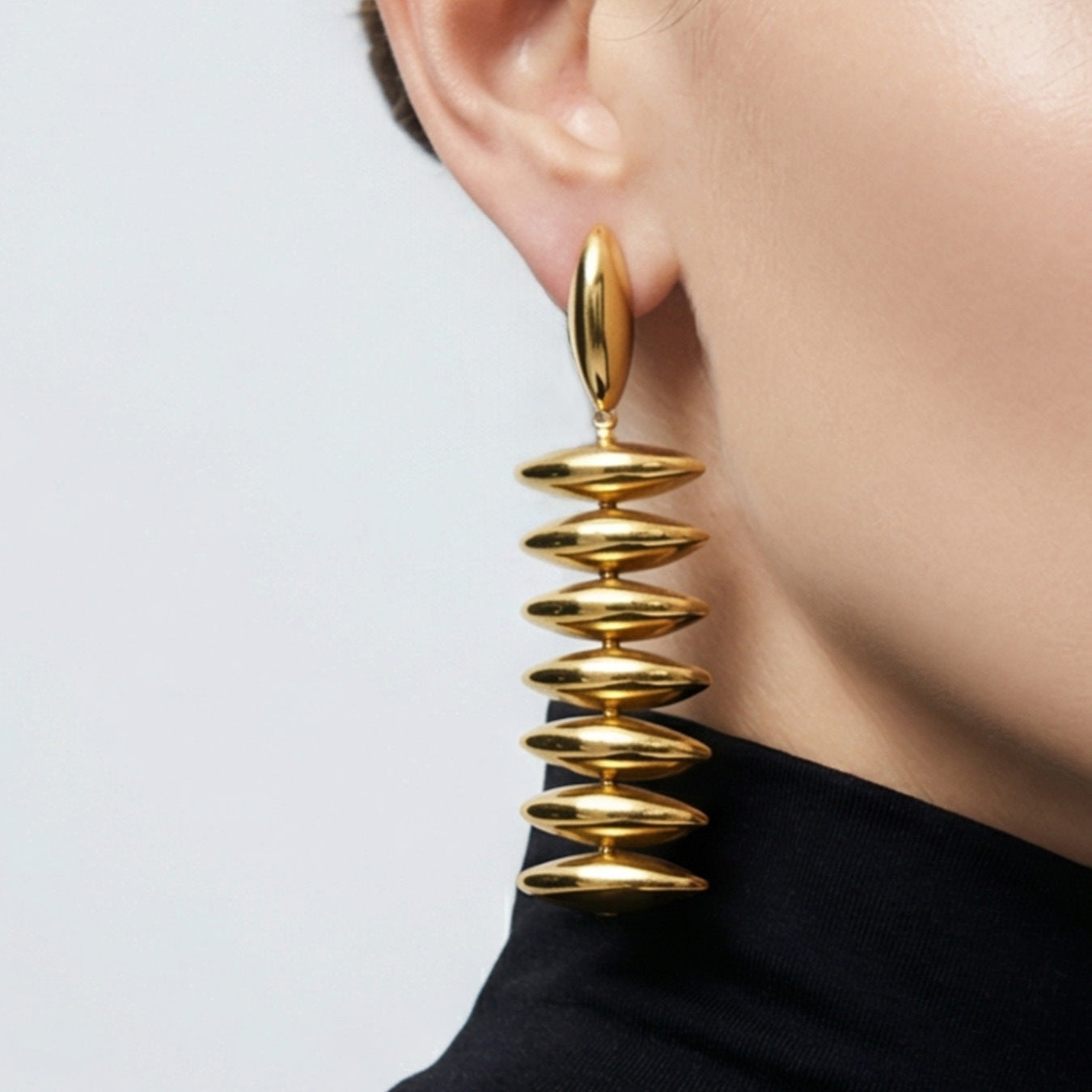 Chunky Metallic Beaded Drop Earrings