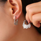 Irregular Molten Shell Hoop Earrings