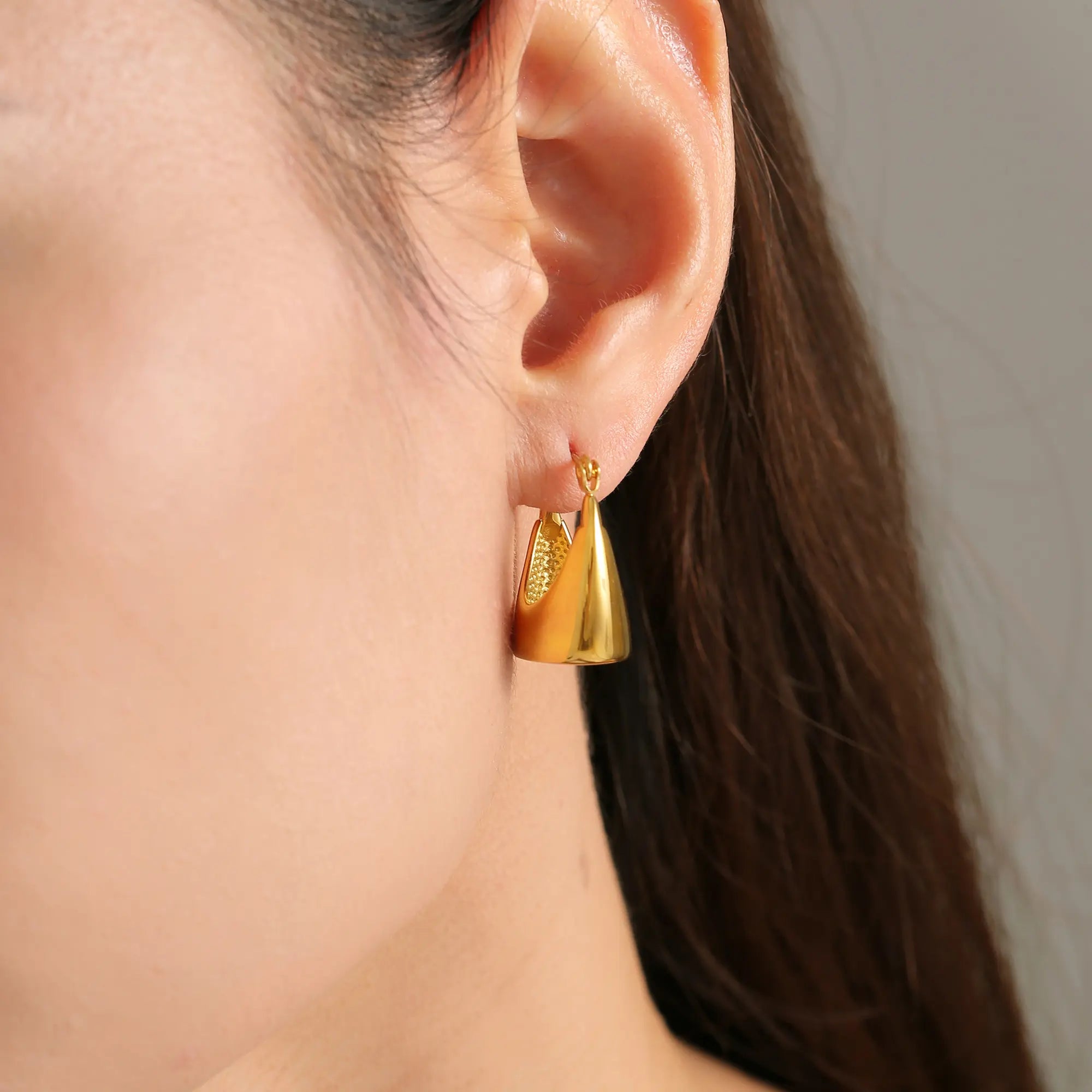 Minimalist Chunky Dome Hoop Earrings