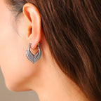 Minimalist Leaf Heart Stud Earrings