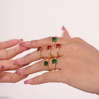 Luxury Cushion Cut Gemstone Statement Ring
