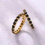 Vintage Bezel Emerald Green Gemstone Ring
