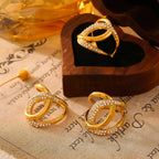 Vintage Interlocking Pave Loop Ring