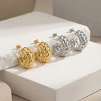Minimalist Twisted Knot Hoop Earrings