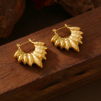 Minimalist Hollow Leaf Hoop Earrings
