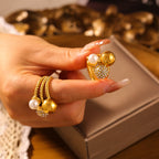 Vintage Orb Pavé Pearl Statement Ring