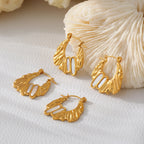 Irregular Molten Shell Hoop Earrings