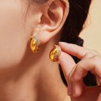Minimalist Crescent Moon Zircon Stud Earrings