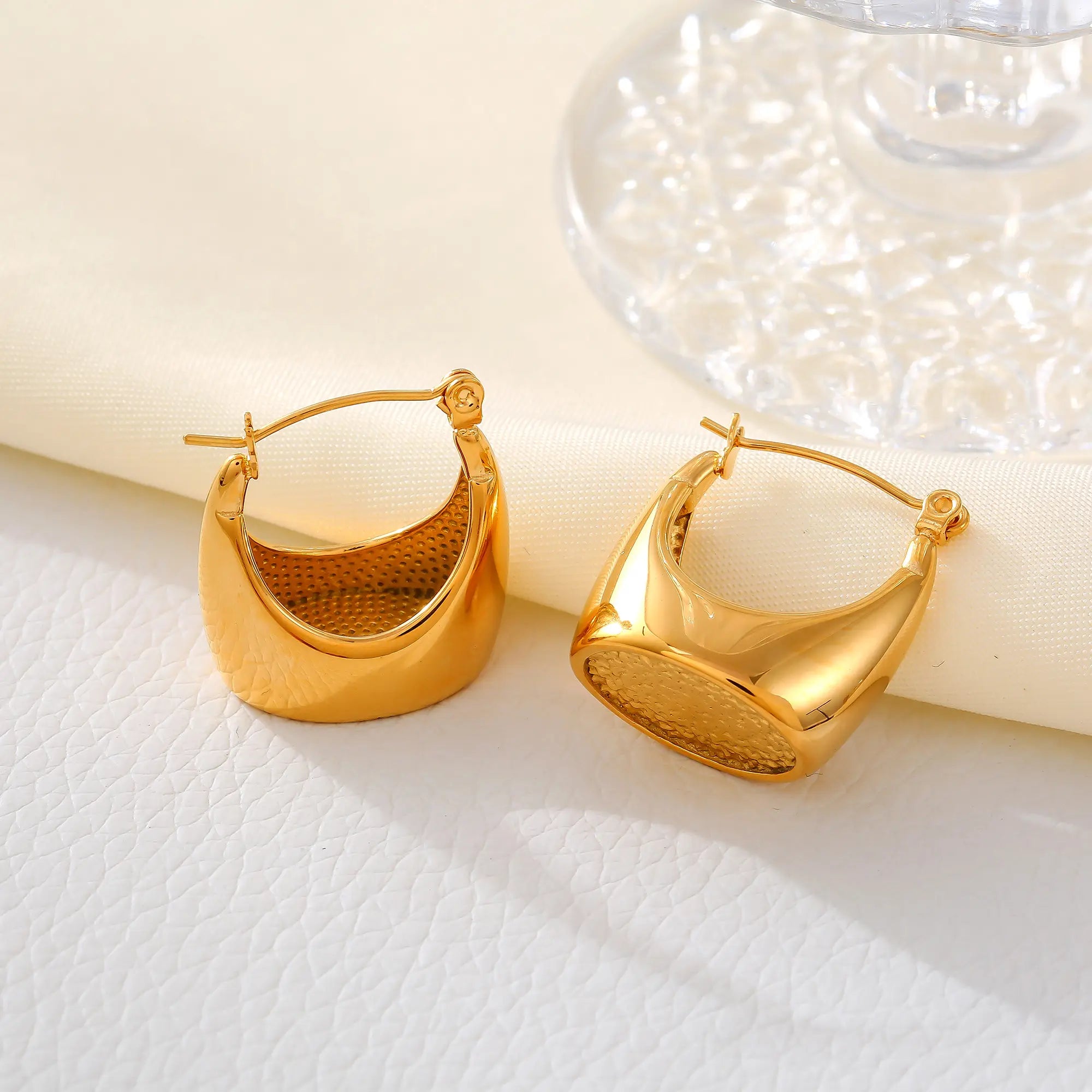 Minimalist Chunky Dome Hoop Earrings