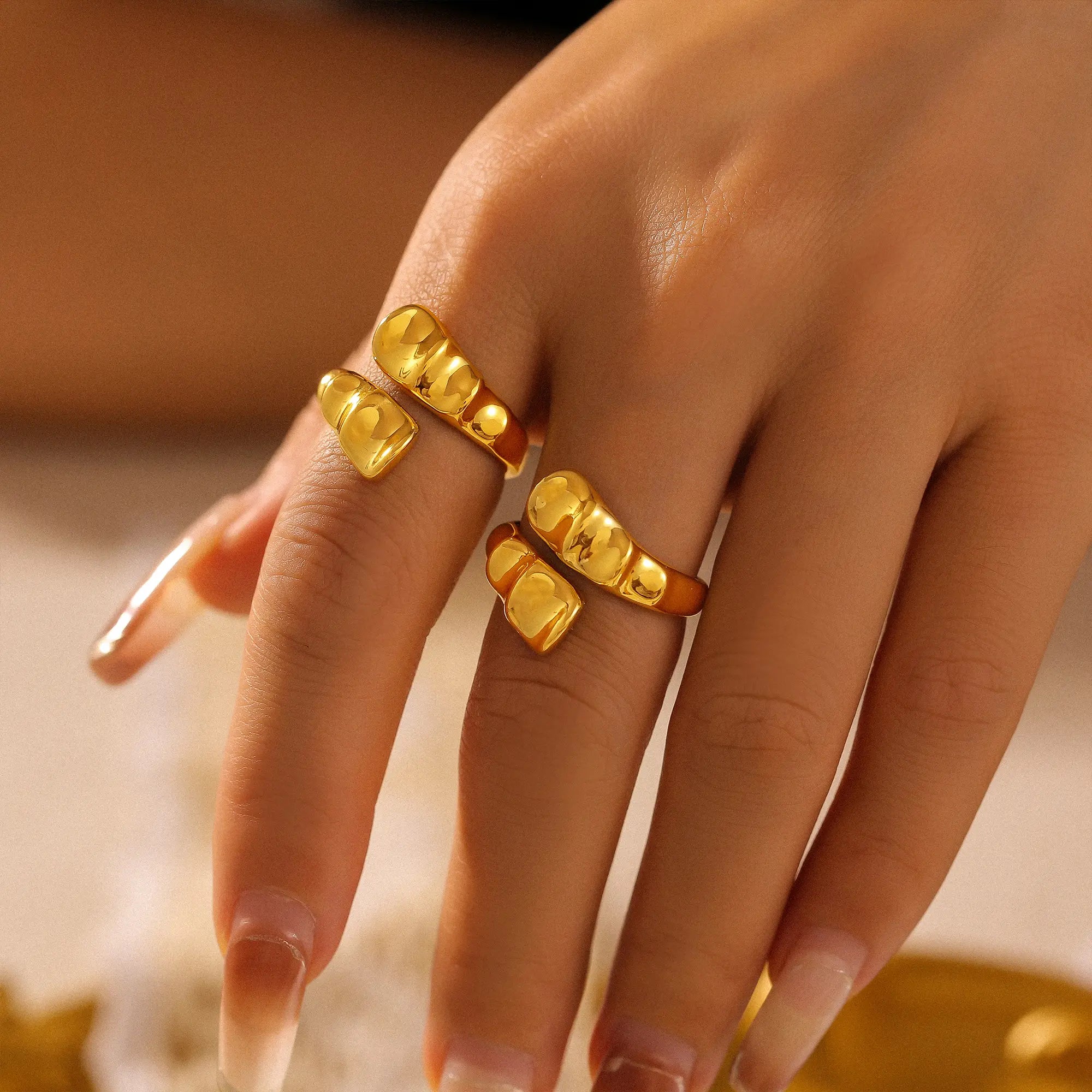 Vintage Molten Metal Irregular Open Ring