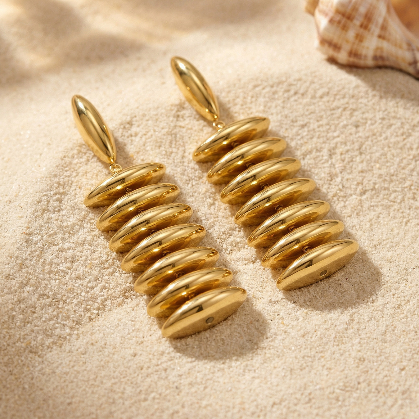 Chunky Metallic Beaded Drop Earrings