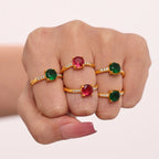 Luxury Cushion Cut Gemstone Statement Ring