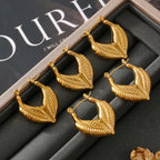 Minimalist Leaf Heart Stud Earrings