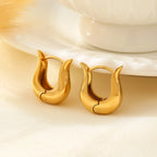Minimalist Tulip U-Shape Hoop Earrings