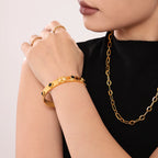 Vintage Beaded Gear Edge Crystal Gemstone Butterfly Bangle