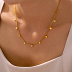 Dainty Multi Flower Charm Choker Necklace