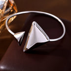 Chic Geometric Triangle Open Cuff Bangle