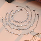 4-Piece 18K Gold Cubic Zirconia Layered Bracelet Set