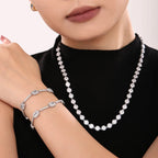 18K Gold Plated Emerald Cut CZ Geometric Station Bracelet