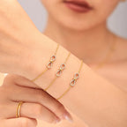 Sparkling Infinity CZ Layered Necklace & Bracelet Jewelry Set
